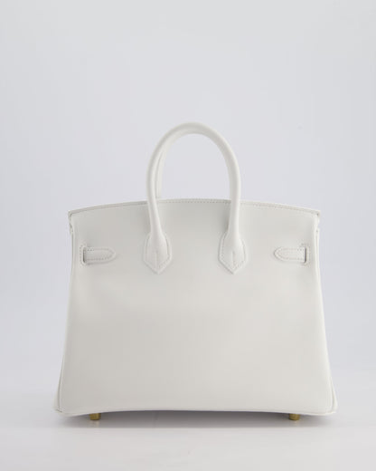 Hermès Birkin 25cm Bag in New White Swift Leather with Gold Hardware