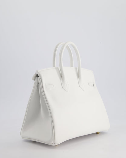 Hermès Birkin 25cm Bag in New White Swift Leather with Gold Hardware