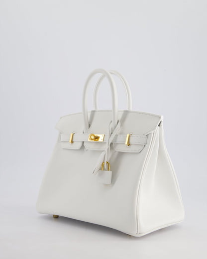 Hermès Birkin 25cm Bag in New White Swift Leather with Gold Hardware