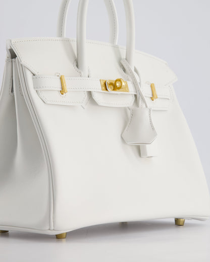 Hermès Birkin 25cm Bag in New White Swift Leather with Gold Hardware