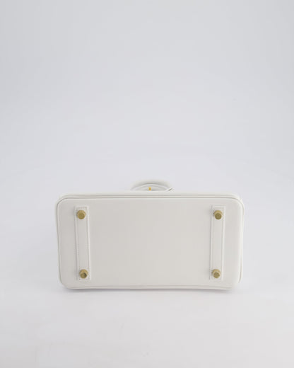 Hermès Birkin 25cm Bag in New White Swift Leather with Gold Hardware