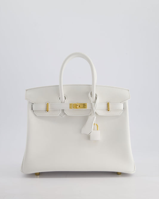 Hermès Birkin 25cm Bag in New White Swift Leather with Gold Hardware