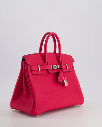 *RARE* Hermès Birkin 25cm Bag in Rose Mexico Togo Leather with Palladium Hardware
