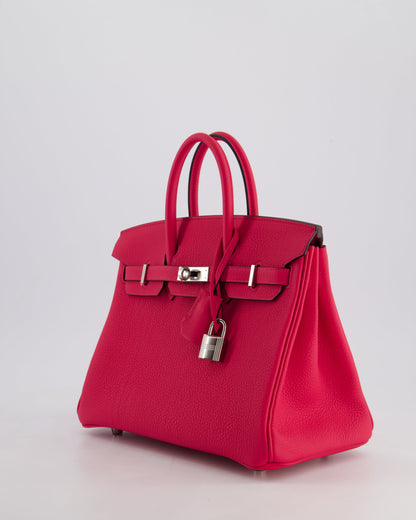*RARE* Hermès Birkin 25cm Bag in Rose Mexico Togo Leather with Palladium Hardware