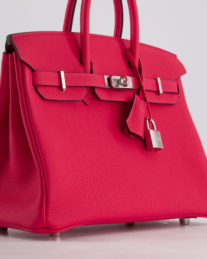 *RARE* Hermès Birkin 25cm Bag in Rose Mexico Togo Leather with Palladium Hardware