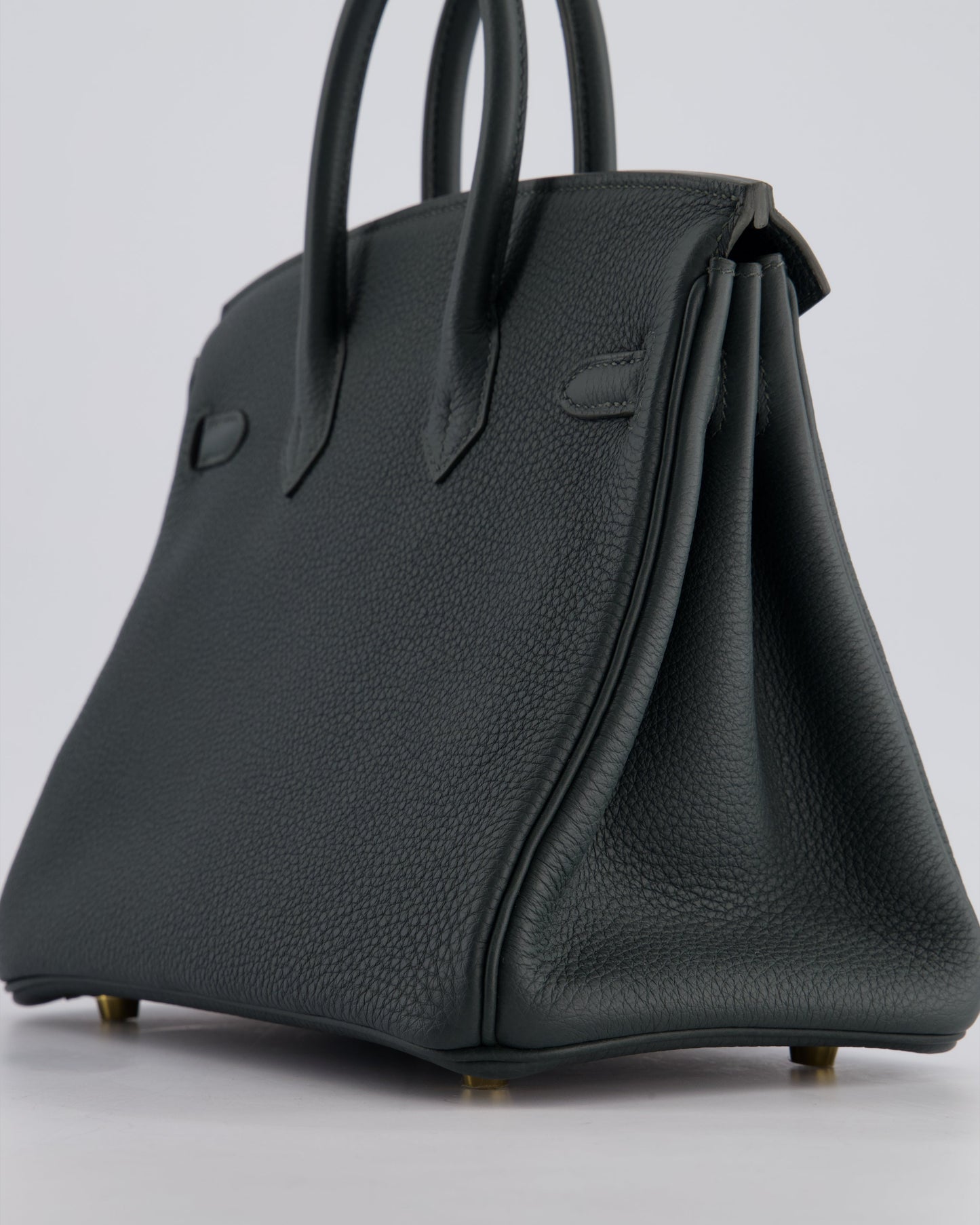 Hermès Birkin 25cm Retourne Bag in Vert Mangrove Togo Leather with Permabrass Hardware