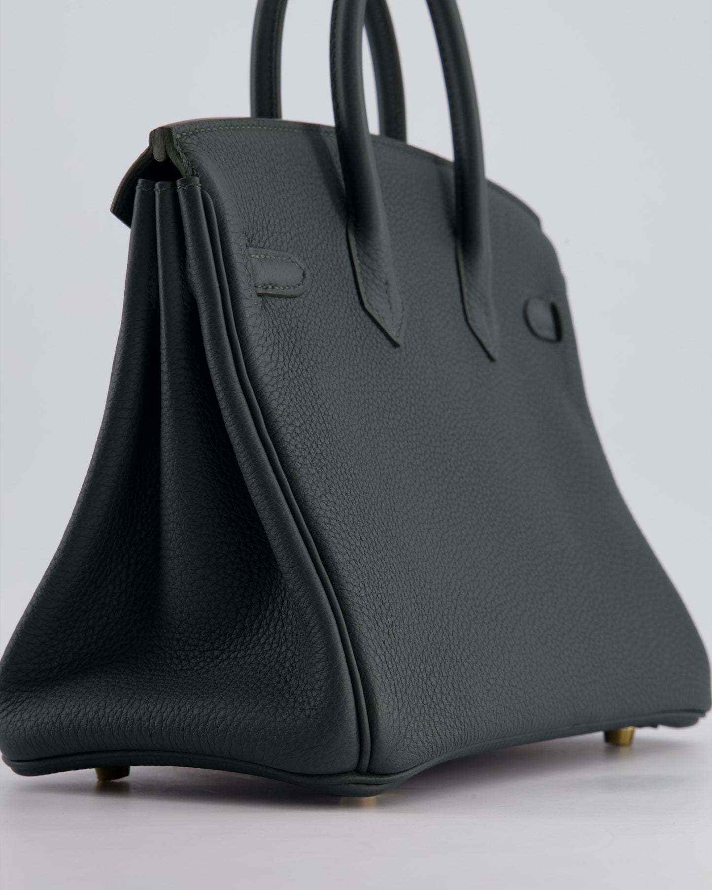 Hermès Birkin 25cm Retourne Bag in Vert Mangrove Togo Leather with Permabrass Hardware