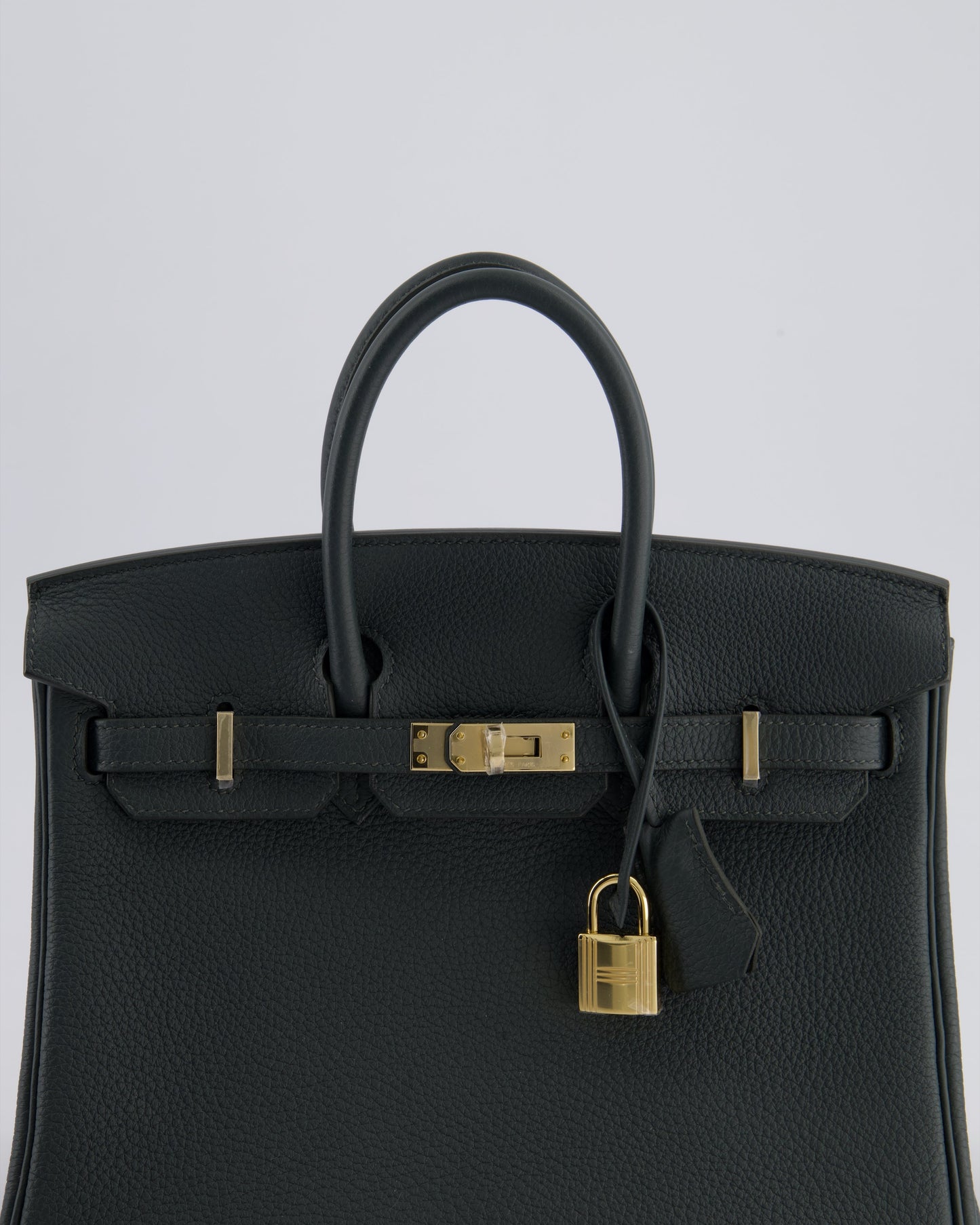 Hermès Birkin 25cm Retourne Bag in Vert Mangrove Togo Leather with Permabrass Hardware