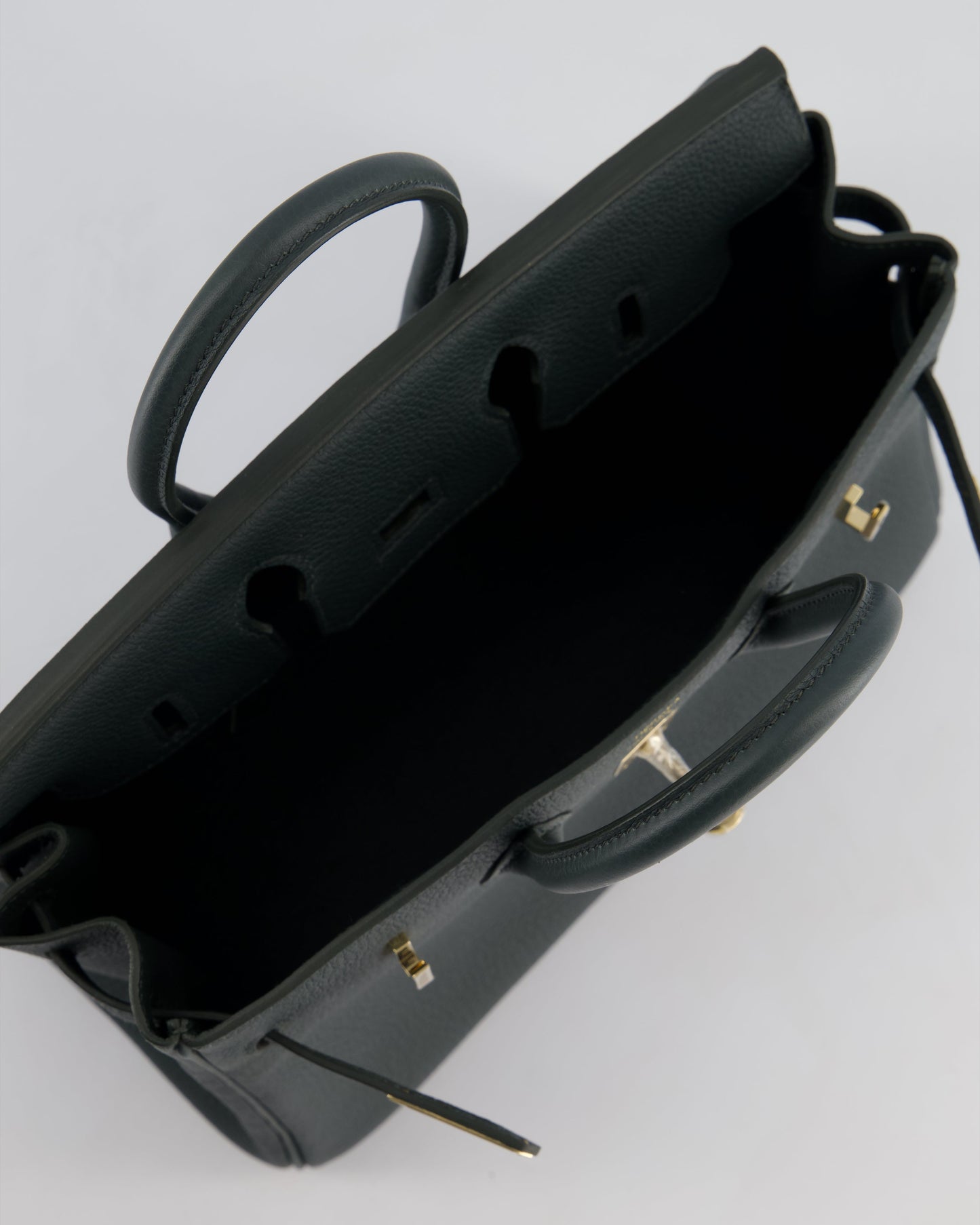 Hermès Birkin 25cm Retourne Bag in Vert Mangrove Togo Leather with Permabrass Hardware