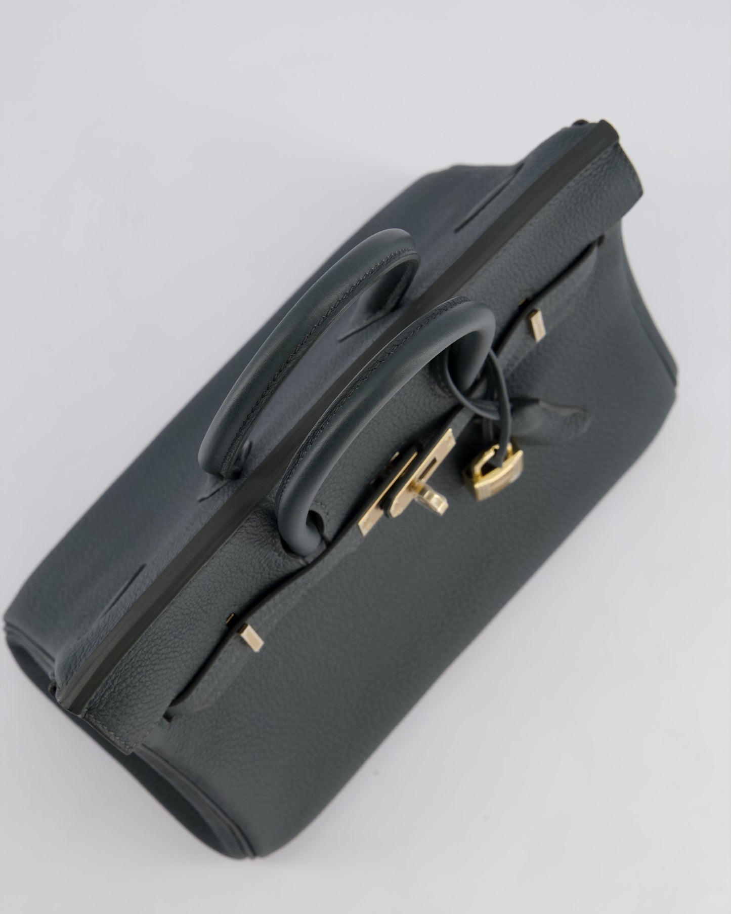 Hermès Birkin 25cm Retourne Bag in Vert Mangrove Togo Leather with Permabrass Hardware