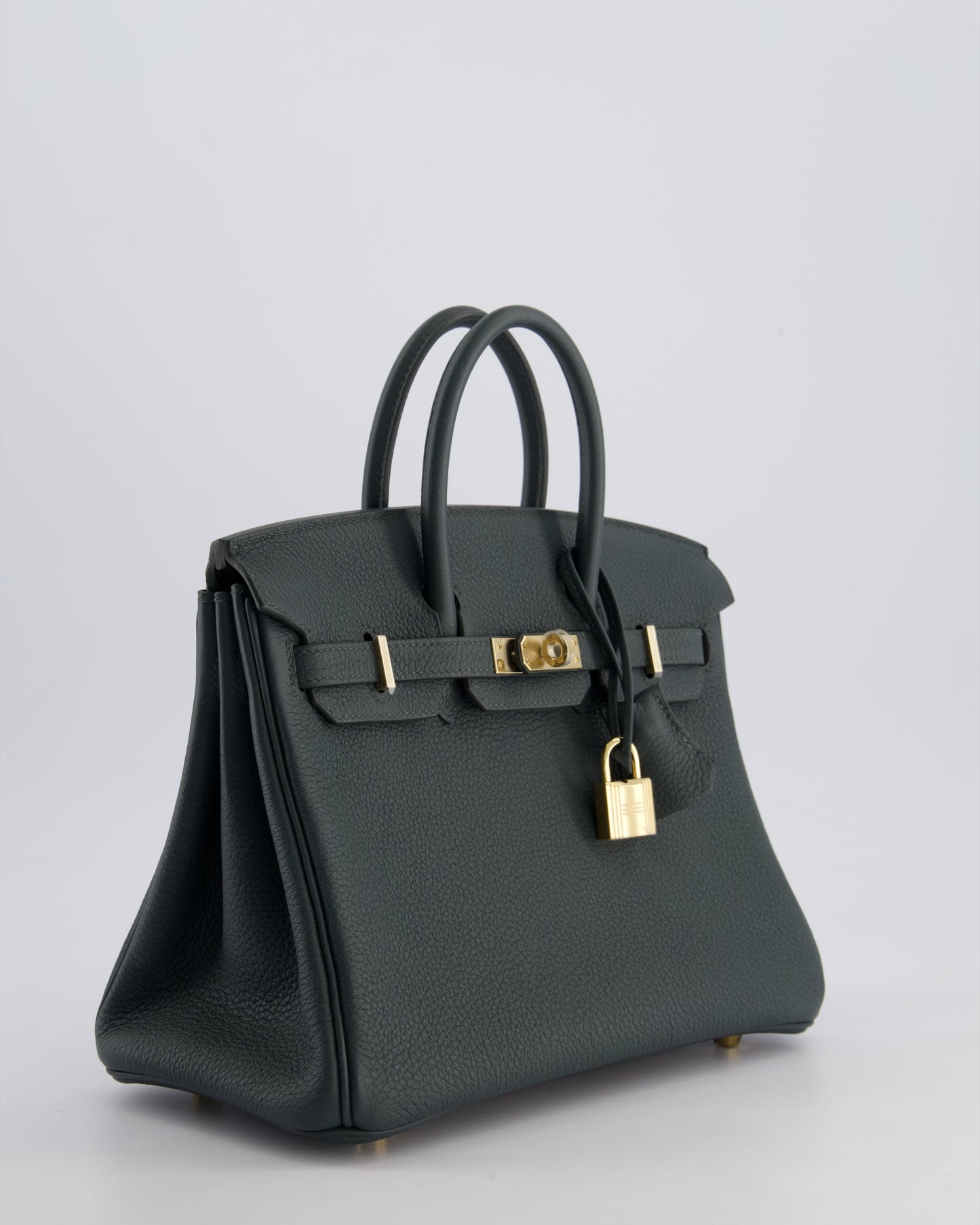 Hermès Birkin 25cm Retourne Bag in Vert Mangrove Togo Leather with Permabrass Hardware