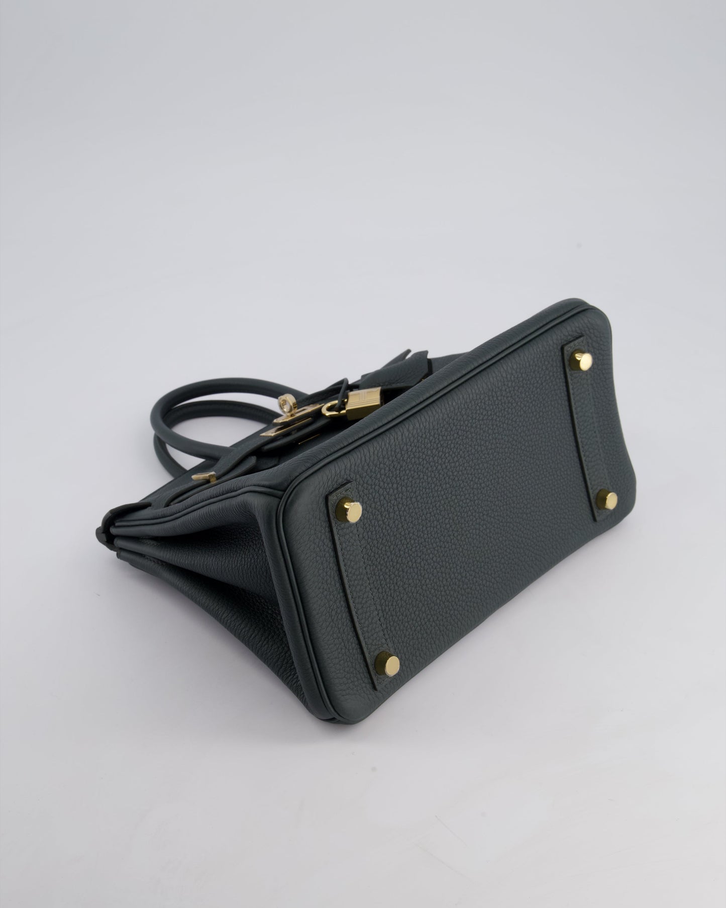 Hermès Birkin 25cm Retourne Bag in Vert Mangrove Togo Leather with Permabrass Hardware