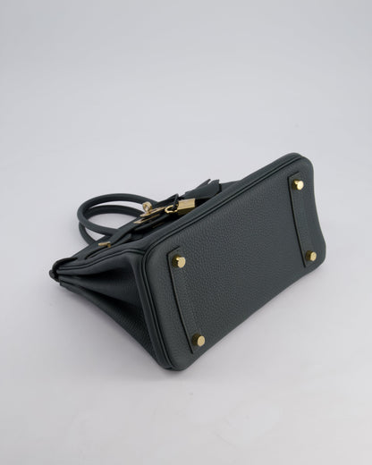 Hermès Birkin 25cm Retourne Bag in Vert Mangrove Togo Leather with Permabrass Hardware