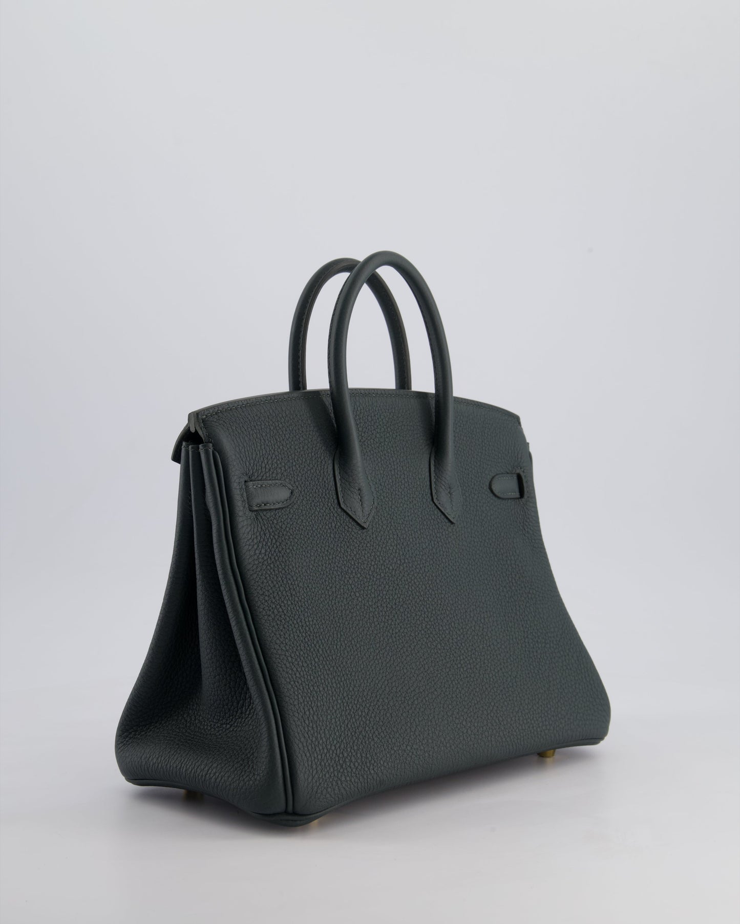 Hermès Birkin 25cm Retourne Bag in Vert Mangrove Togo Leather with Permabrass Hardware