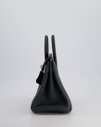 Hermès Birkin 25cm Retourne Bag in Vert Mangrove Togo Leather with Permabrass Hardware