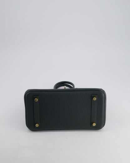 Hermès Birkin 25cm Retourne Bag in Vert Mangrove Togo Leather with Permabrass Hardware