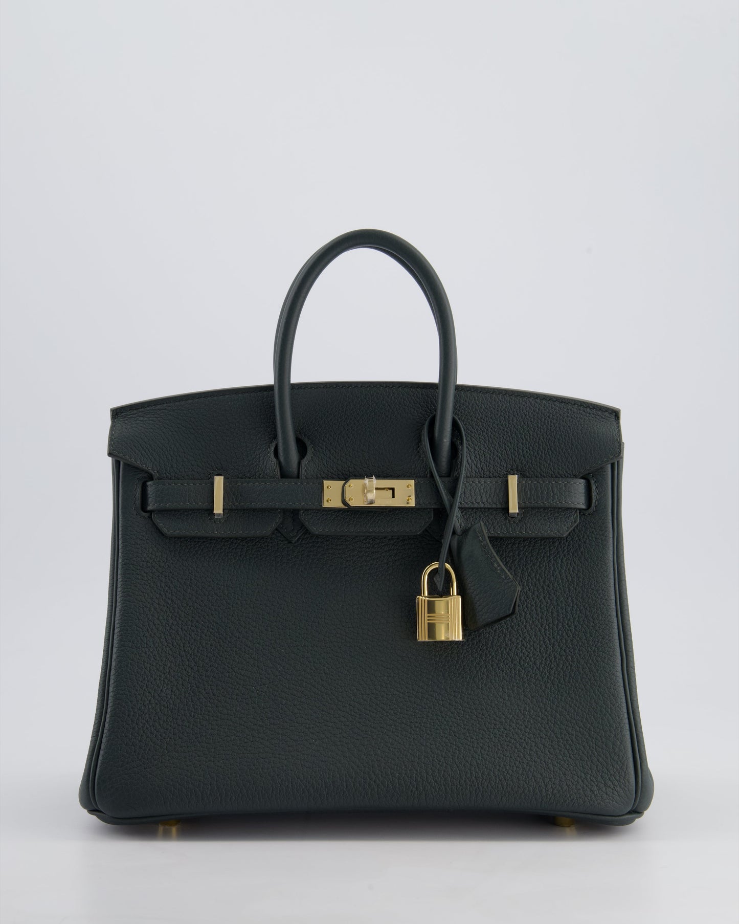 Hermès Birkin 25cm Retourne Bag in Vert Mangrove Togo Leather with Permabrass Hardware