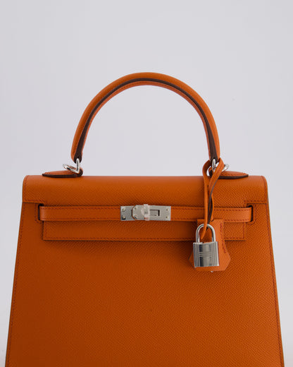 Hermès Kelly 25cm Sellier Bag in Terre Battue Epsom Leather with Palladium Hardware