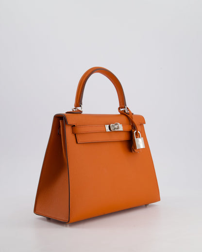 Hermès Kelly 25cm Sellier Bag in Terre Battue Epsom Leather with Palladium Hardware