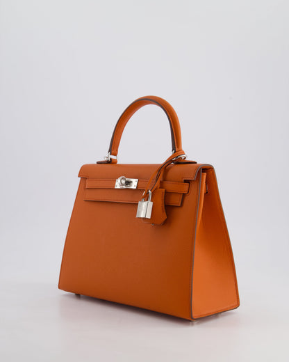 Hermès Kelly 25cm Sellier Bag in Terre Battue Epsom Leather with Palladium Hardware