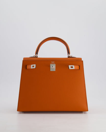 Hermès Kelly 25cm Sellier Bag in Terre Battue Epsom Leather with Palladium Hardware