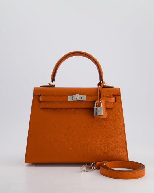 Hermès Kelly 25cm Sellier Bag in Terre Battue Epsom Leather with Palladium Hardware