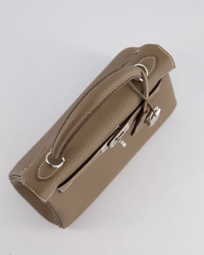 *RARE* Hermès Kelly Retourne Bag 25cm in Etoupe Togo Leather with Palladium Hardware