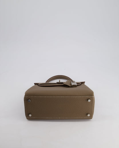 *RARE* Hermès Kelly Retourne Bag 25cm in Etoupe Togo Leather with Palladium Hardware