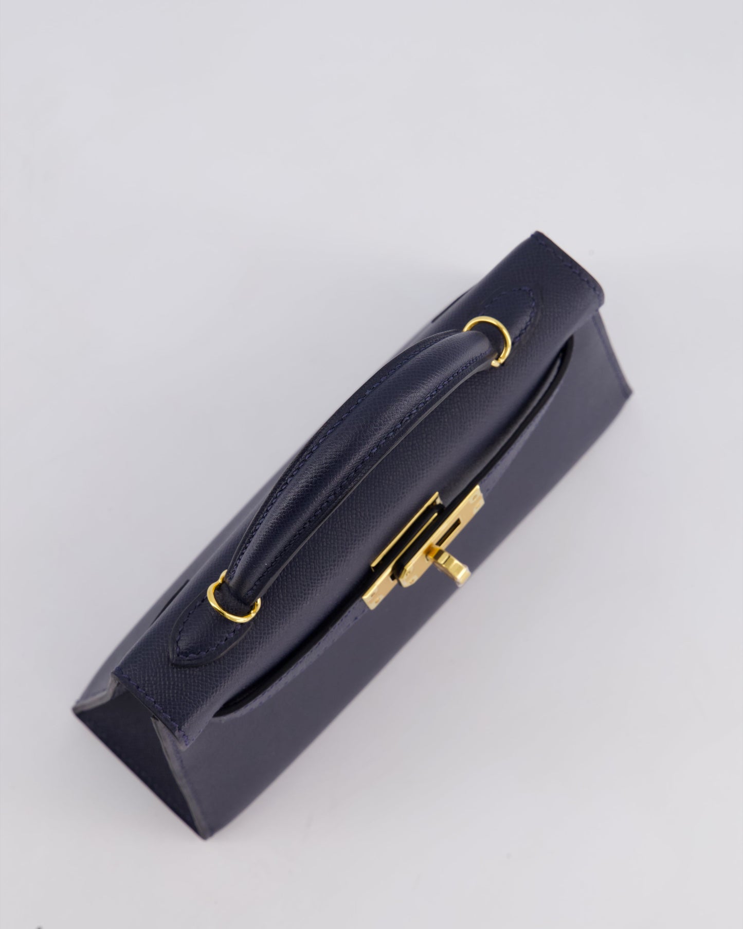 *RARE* Hermès Mini Kelly II Bag 20cm in Bleu Nuit Madame Leather with Gold Hardware