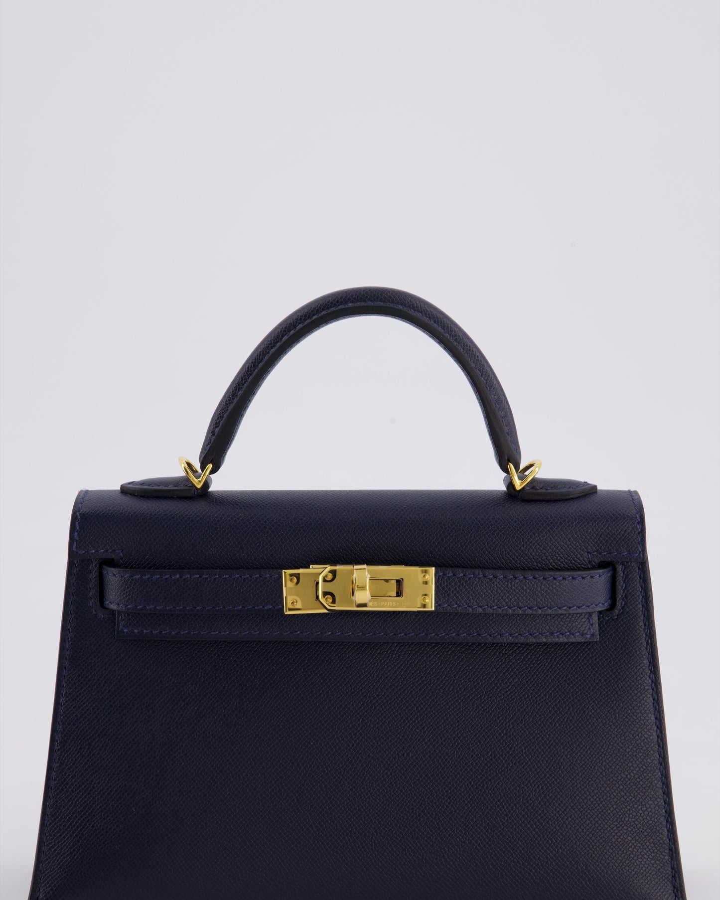 *RARE* Hermès Mini Kelly II Bag 20cm in Bleu Nuit Madame Leather with Gold Hardware