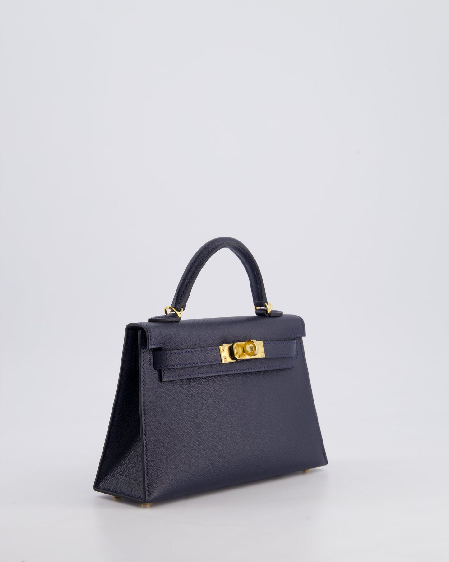 *RARE* Hermès Mini Kelly II Bag 20cm in Bleu Nuit Madame Leather with Gold Hardware