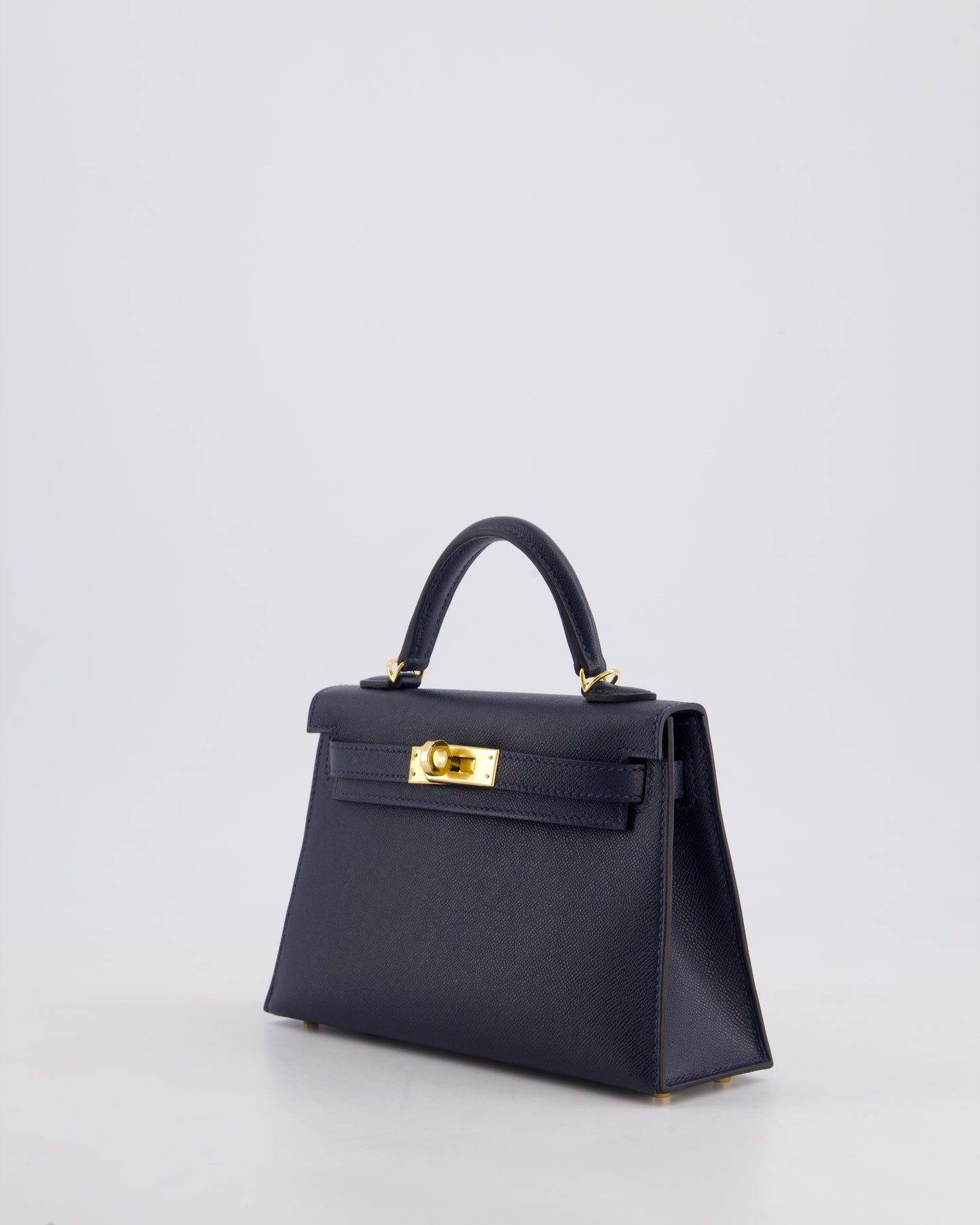 *RARE* Hermès Mini Kelly II Bag 20cm in Bleu Nuit Madame Leather with Gold Hardware