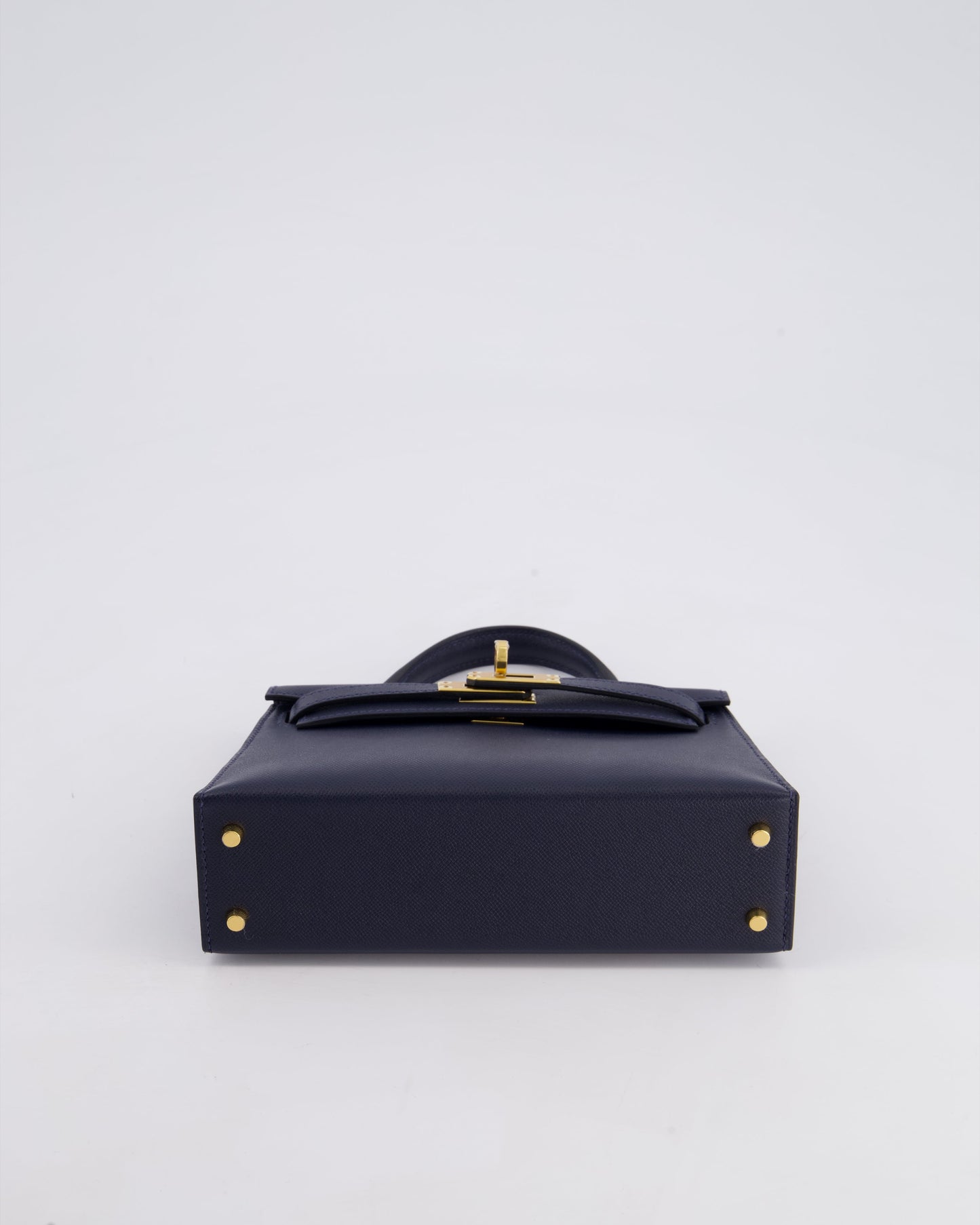 *RARE* Hermès Mini Kelly II Bag 20cm in Bleu Nuit Madame Leather with Gold Hardware
