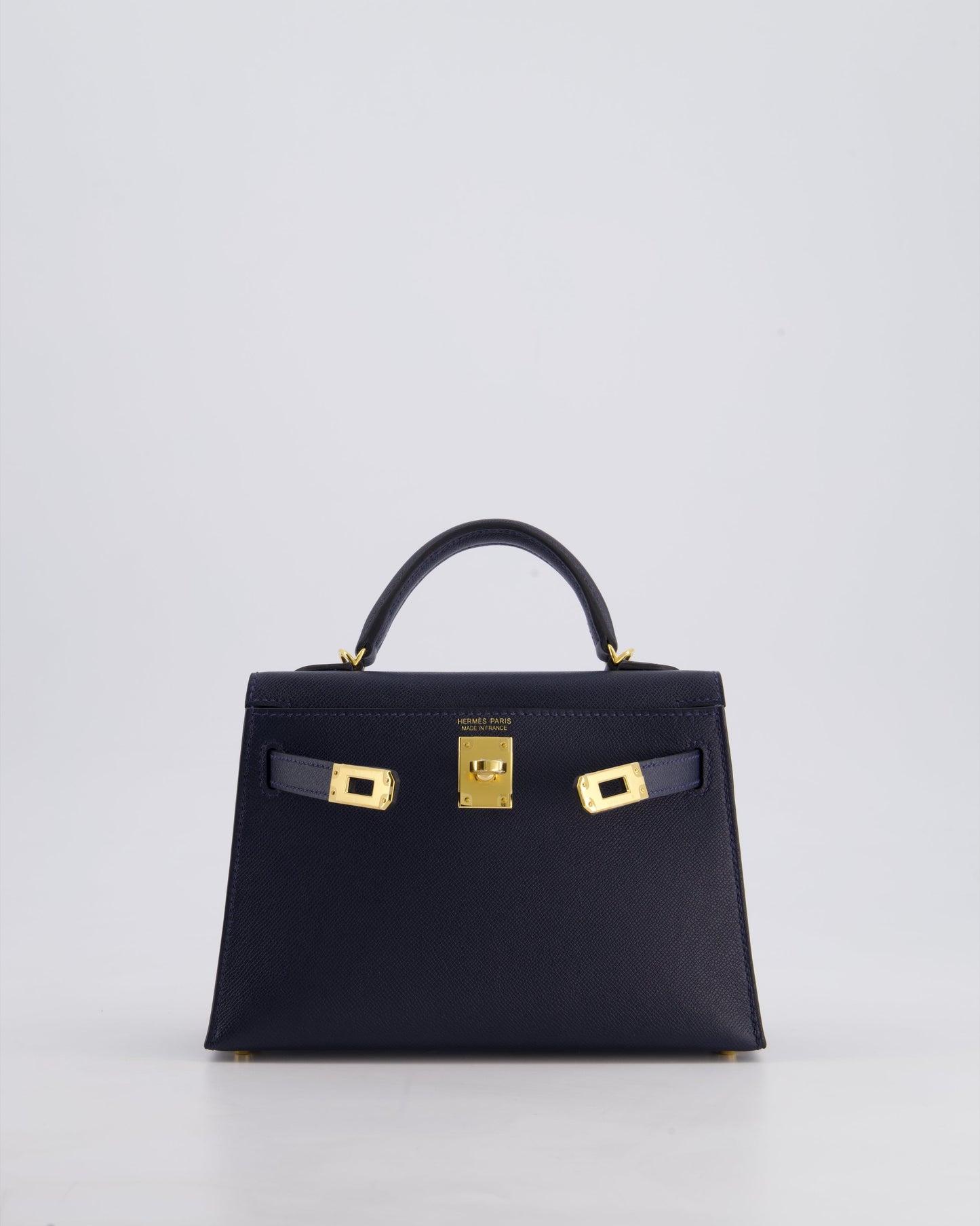 *RARE* Hermès Mini Kelly II Bag 20cm in Bleu Nuit Madame Leather with Gold Hardware