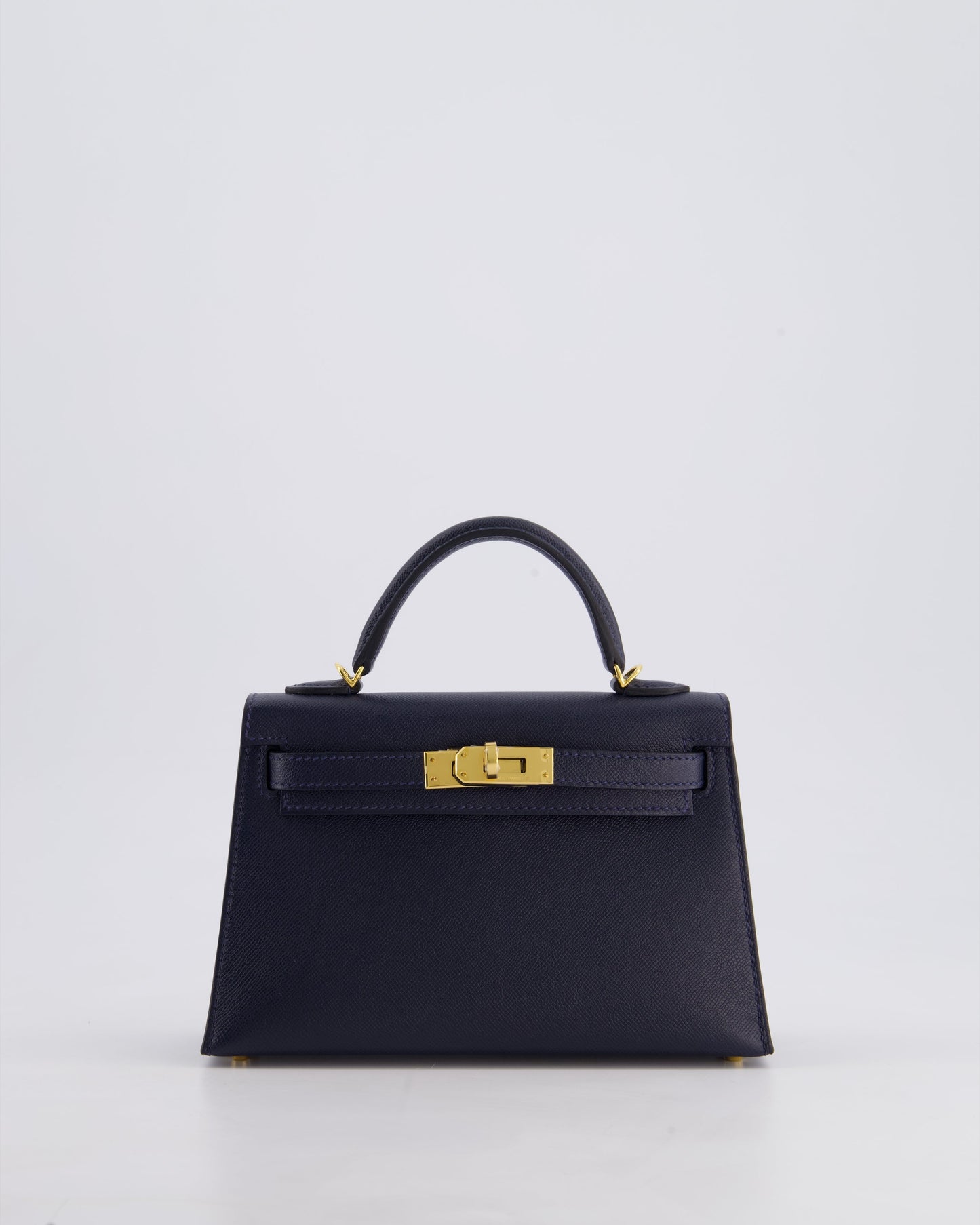*RARE* Hermès Mini Kelly II Bag 20cm in Bleu Nuit Madame Leather with Gold Hardware