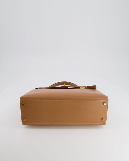 Hermès Vintage Kelly 32cm Bag in Naturel Courchevel Leather with Gold Hardware