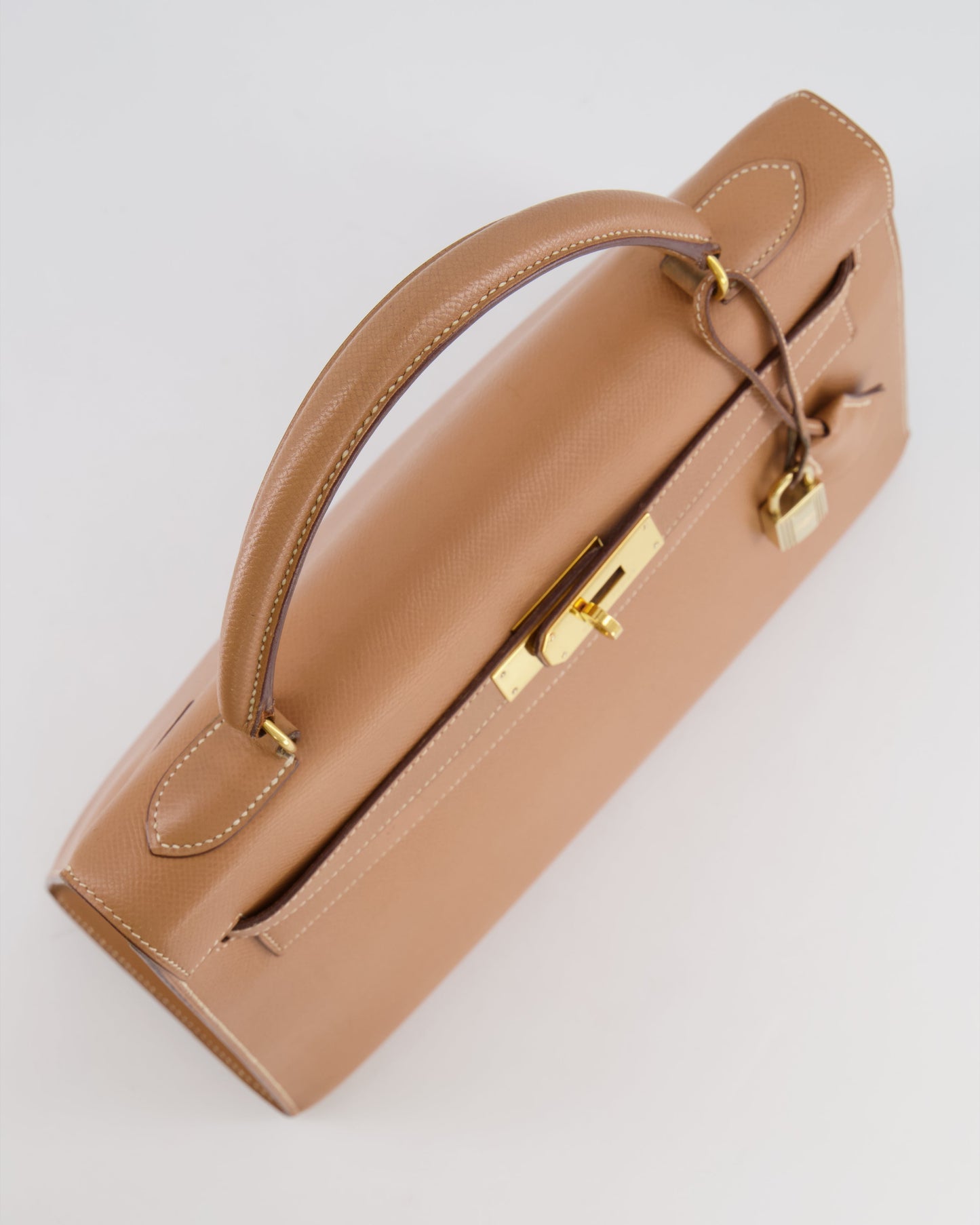 Hermès Vintage Kelly 32cm Bag in Naturel Courchevel Leather with Gold Hardware