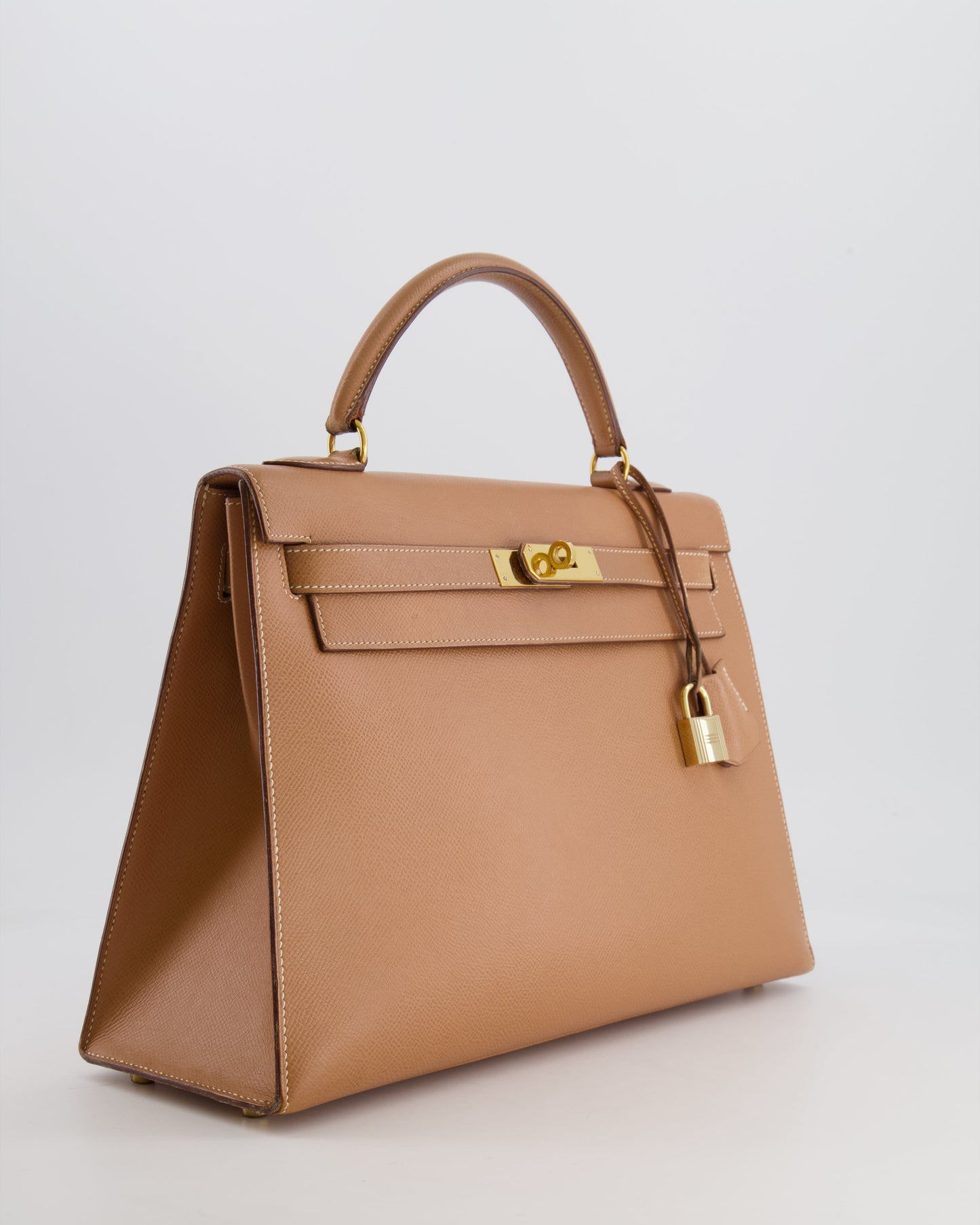 Hermès Vintage Kelly 32cm Bag in Naturel Courchevel Leather with Gold Hardware