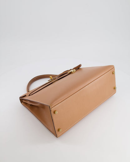 Hermès Vintage Kelly 32cm Bag in Naturel Courchevel Leather with Gold Hardware