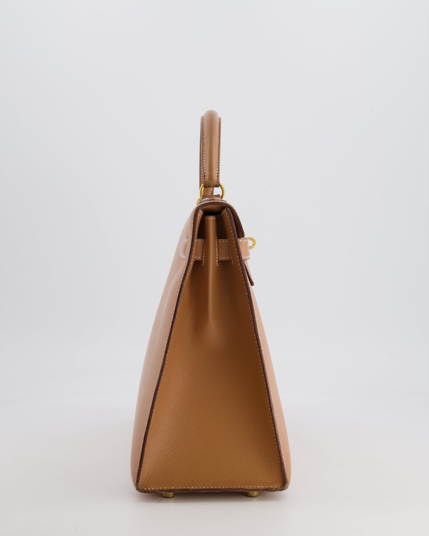 Hermès Vintage Kelly 32cm Bag in Naturel Courchevel Leather with Gold Hardware