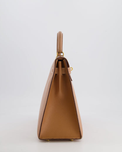 Hermès Vintage Kelly 32cm Bag in Naturel Courchevel Leather with Gold Hardware