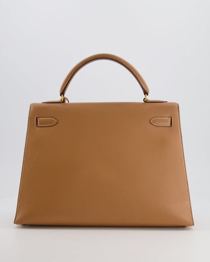 Hermès Vintage Kelly 32cm Bag in Naturel Courchevel Leather with Gold Hardware