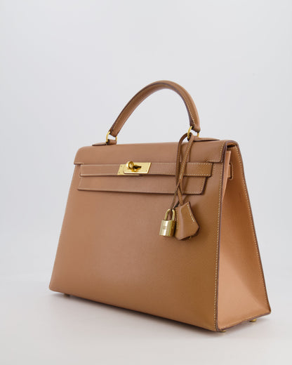Hermès Vintage Kelly 32cm Bag in Naturel Courchevel Leather with Gold Hardware