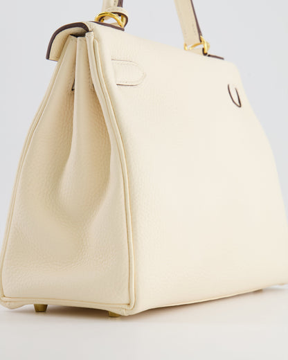 Hermès Kelly 28cm Retourne Bag in Nata Clemence Leather with Gold Hardware
