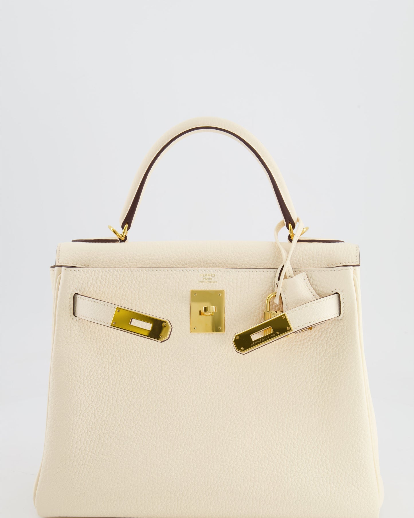 Hermès Kelly 28cm Retourne Bag in Nata Clemence Leather with Gold Hardware