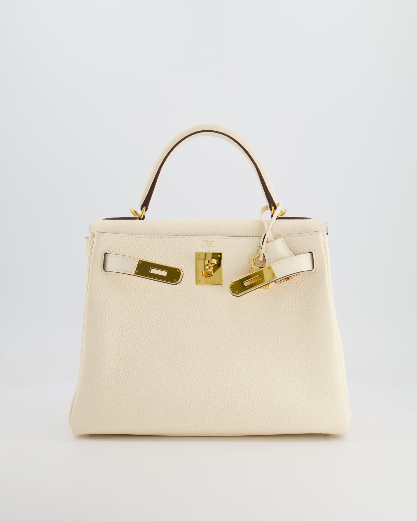 Hermès Kelly 28cm Retourne Bag in Nata Clemence Leather with Gold Hardware