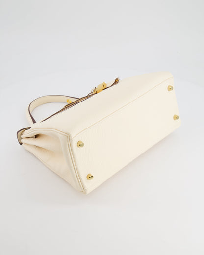 Hermès Kelly 28cm Retourne Bag in Nata Clemence Leather with Gold Hardware
