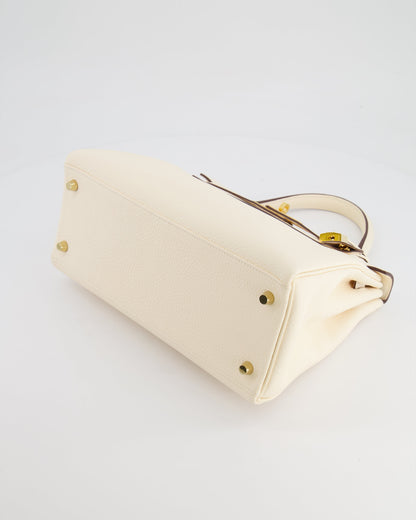 Hermès Kelly 28cm Retourne Bag in Nata Clemence Leather with Gold Hardware
