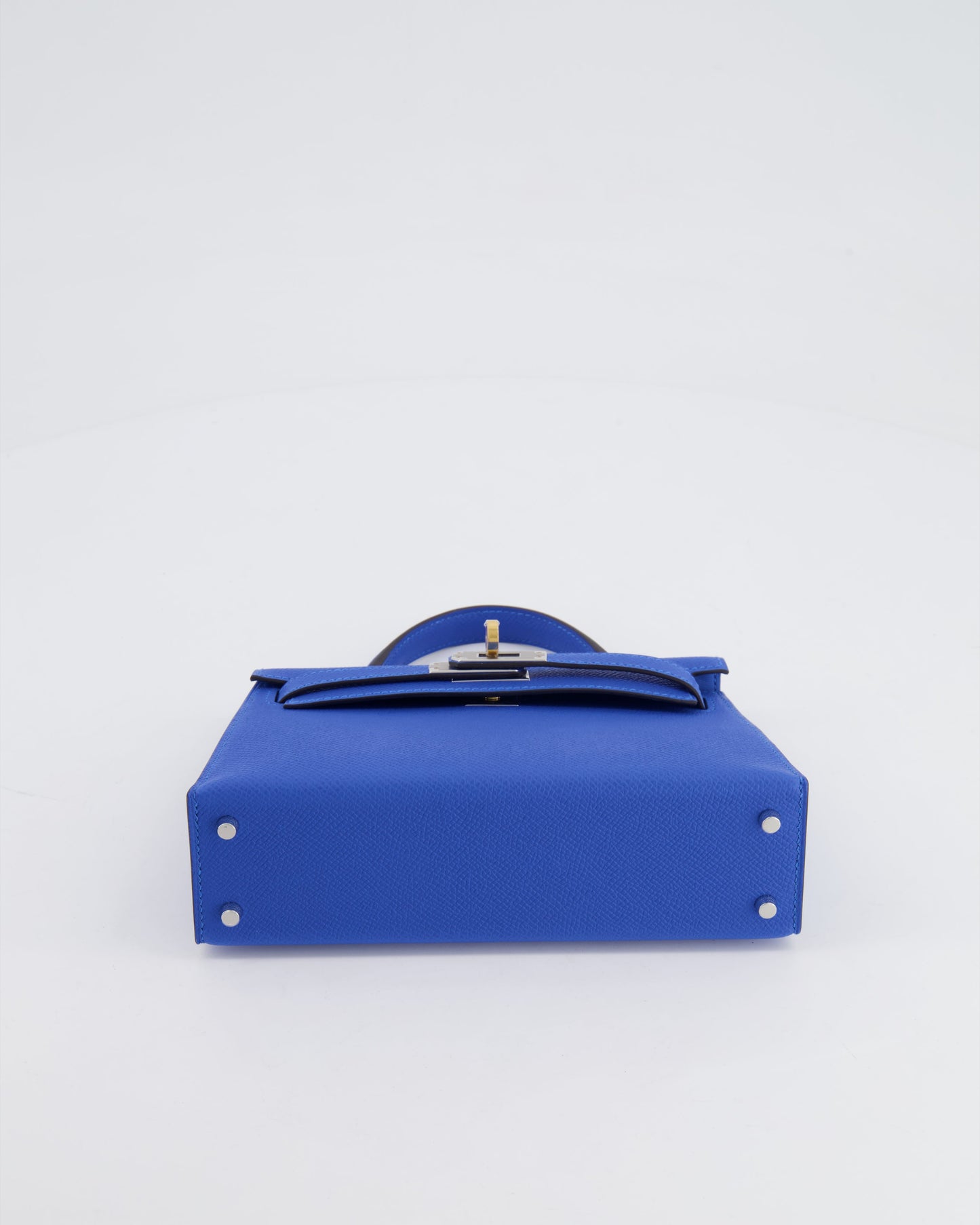 Hermès Mini Kelly II 20cm Bag in Bleu Hydra Epsom Leather with Electrum Hardware
