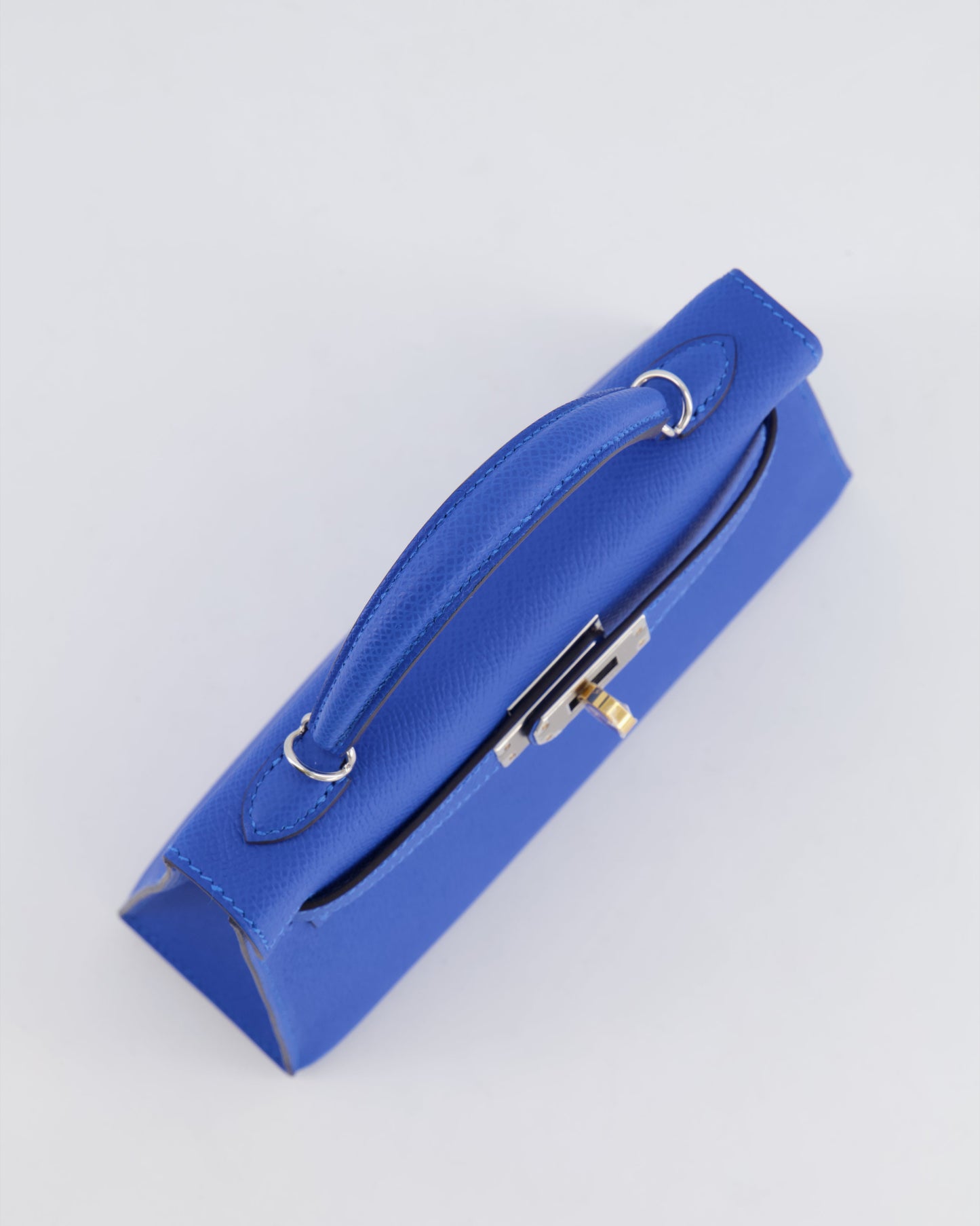 Hermès Mini Kelly II 20cm Bag in Bleu Hydra Epsom Leather with Electrum Hardware